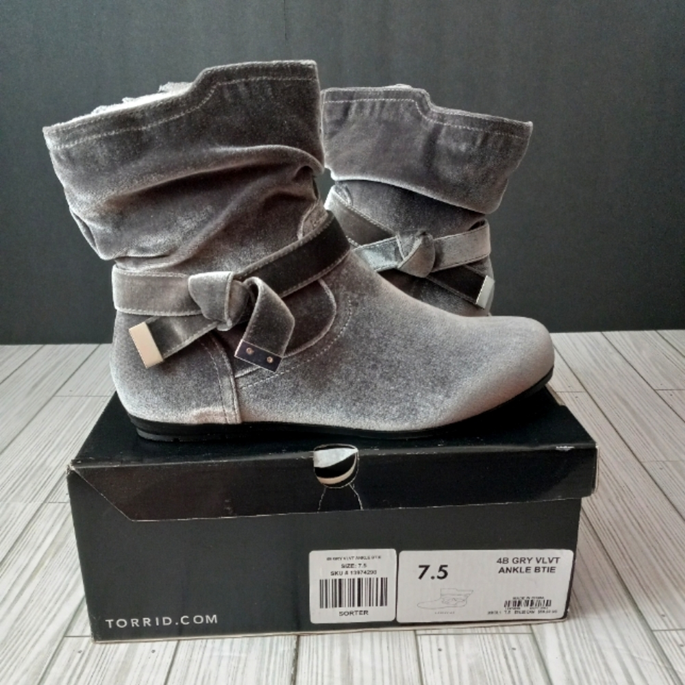Torrid Velvet Bow Ankle Bootie